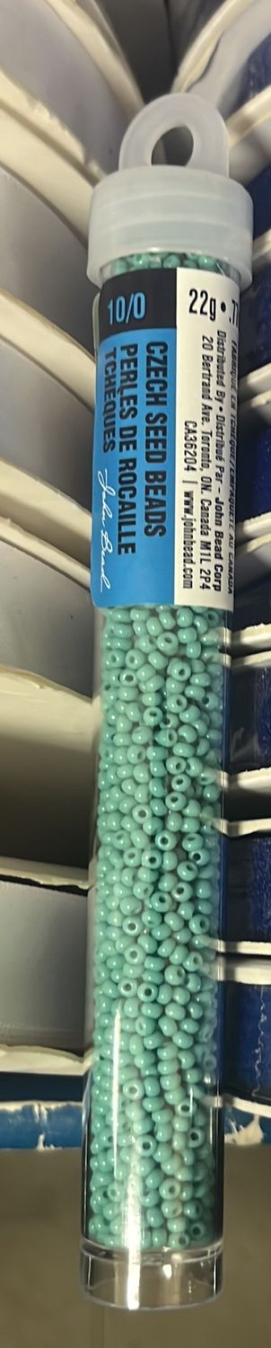 10/0 Czech Seed Beads (63210010-006 Opaque Turquoise) 
