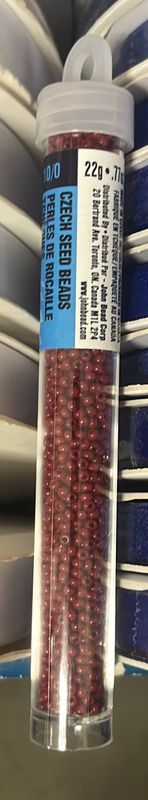 10/0 Czech Seed Beads (63210010-011 Opaque Dark Red)