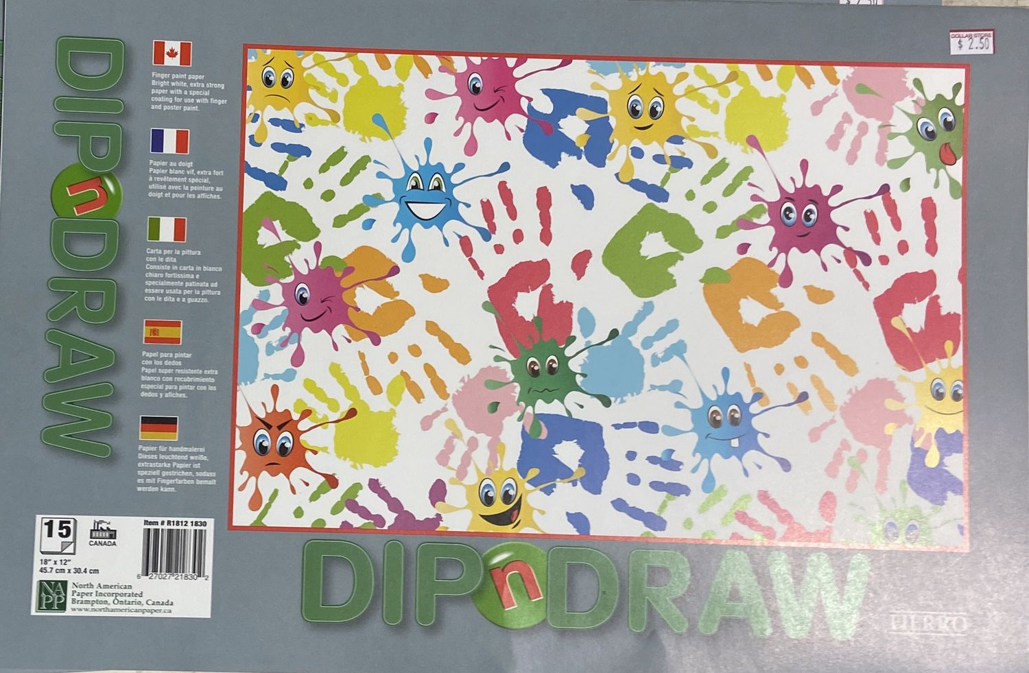 DipnDraw: 15 Sheet 18&quot; x 12&quot; Paper Pad