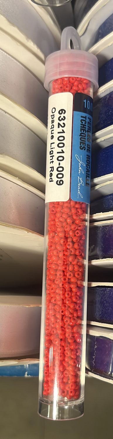 10/0 Czech Seed Beads (63210010-009 Opaque Light Red) 