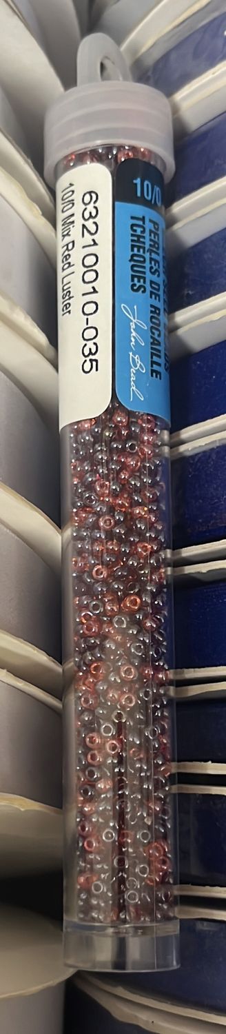 10/0 Czech Seed Beads (63210010-035 Mix Red Luster) 