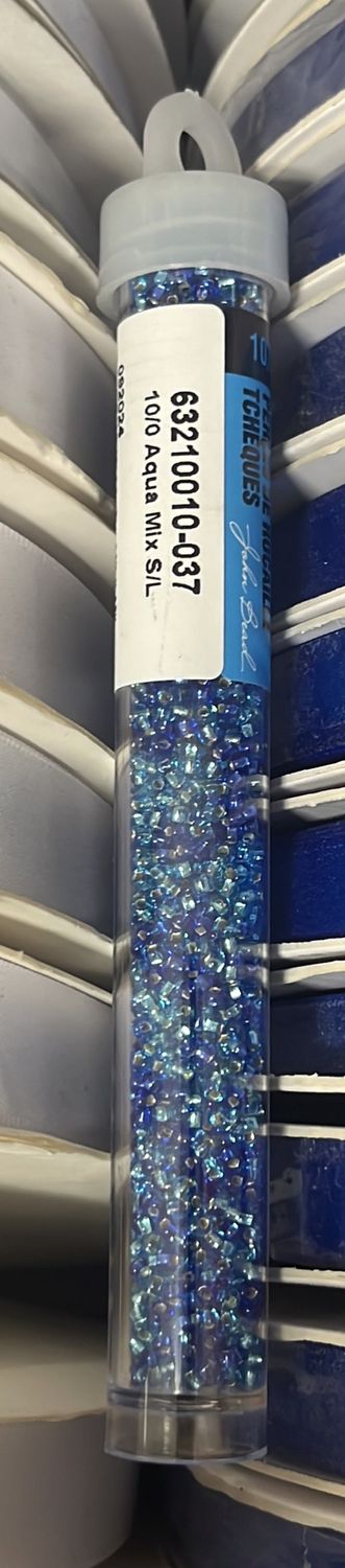 10/0 Czech Seed Beads (63210010-037 Aqua Mix S/L 