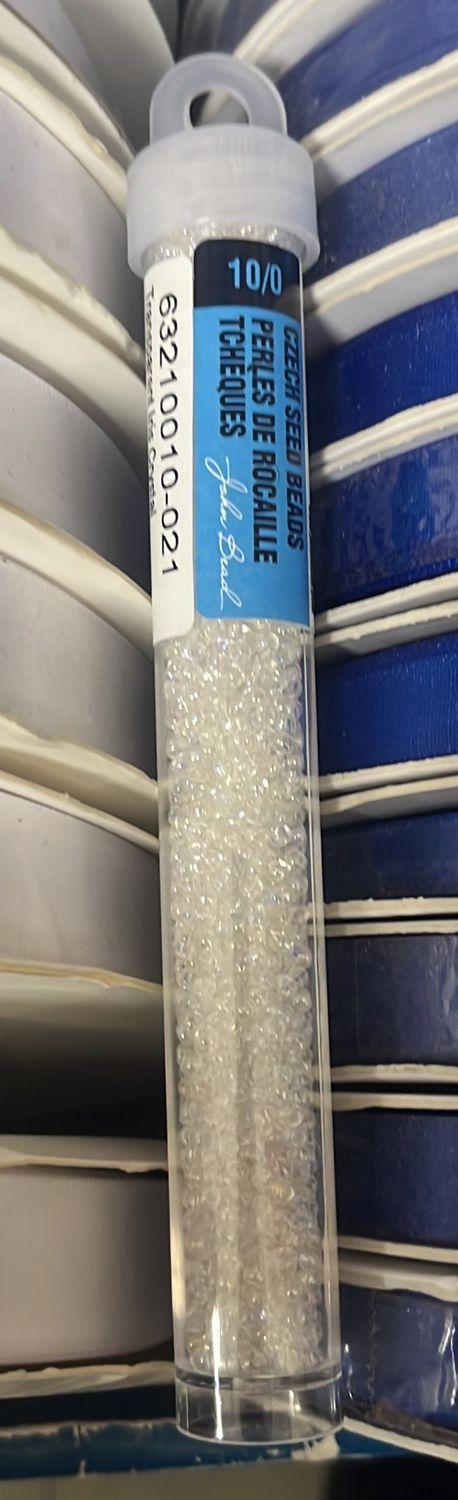 10/0 Czech Seed Beads (63210010-0021 Transparent Iris Crystal) 