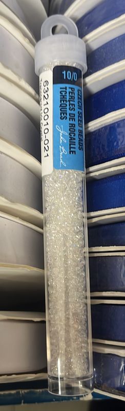 10/0 Czech Seed Beads (63210010-0021 Transparent Iris Crystal) 