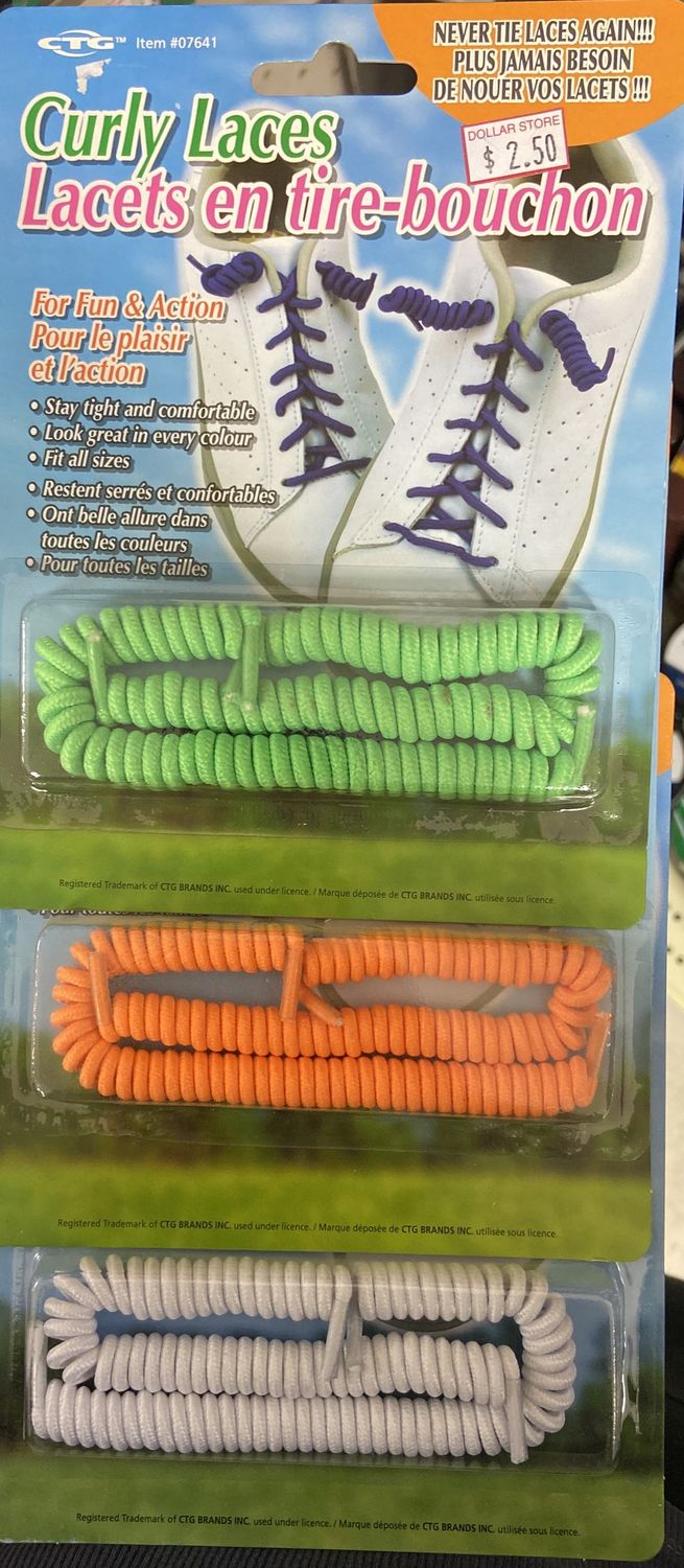 CTG: Asst. Color Curly Laces