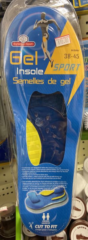 Synergy: Unisex Sizes 38-45 Cut to Fit Gel Sport Insoles