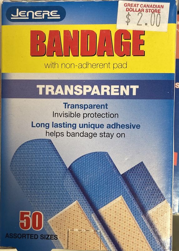 Jenere: 50pk Transparent Bandage