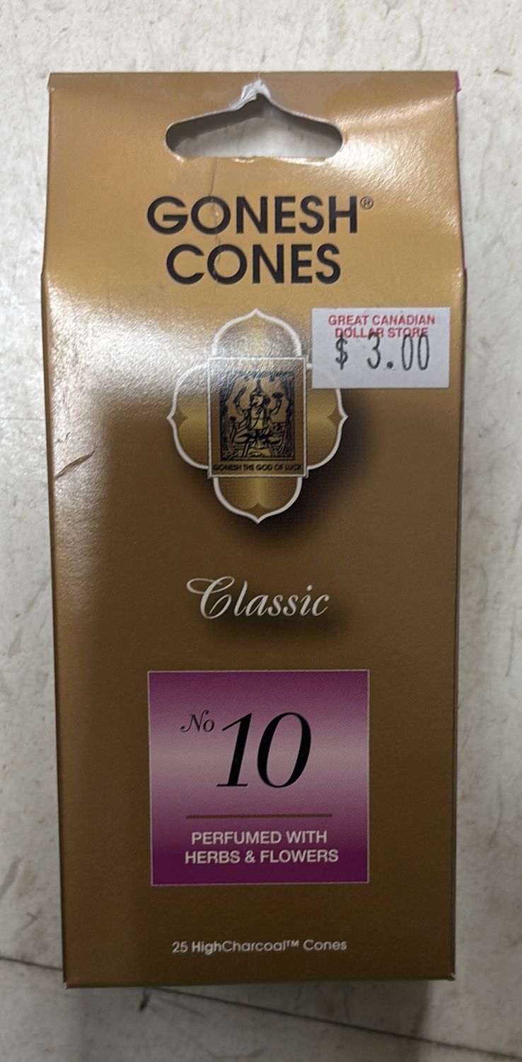 Gonesh cones perfumed with herbs &amp; flowers