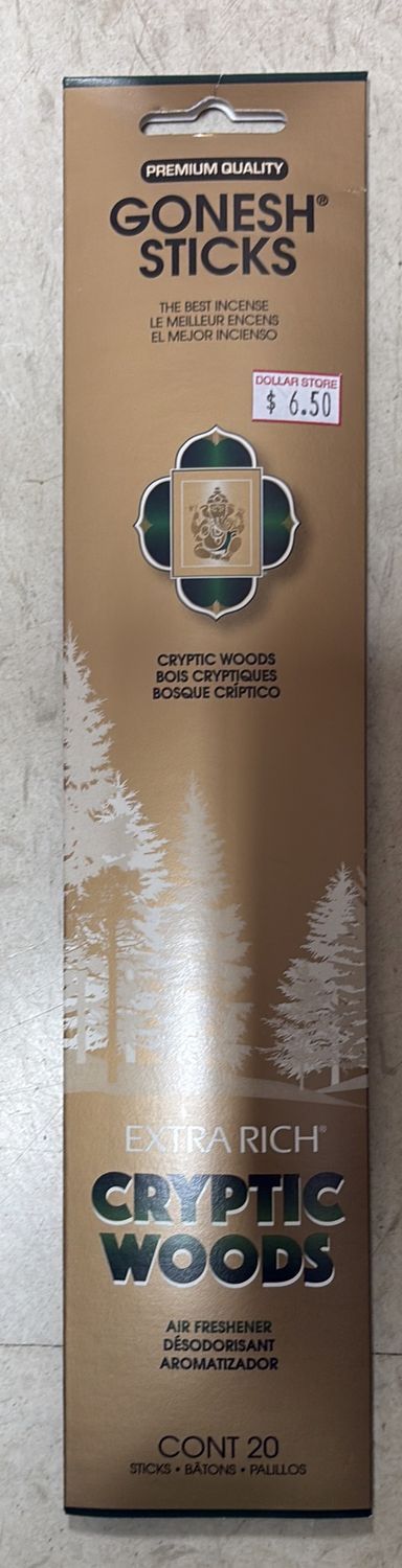 Gonesh sticks cryptic woods air freshner