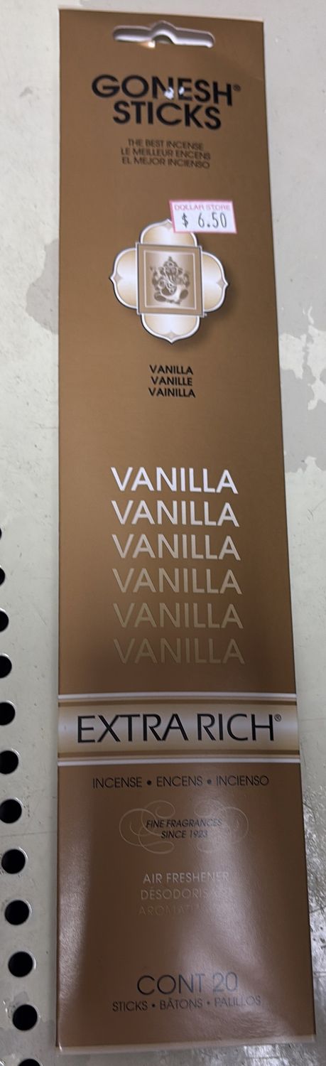Gonesh sticks  vanilla cont 20