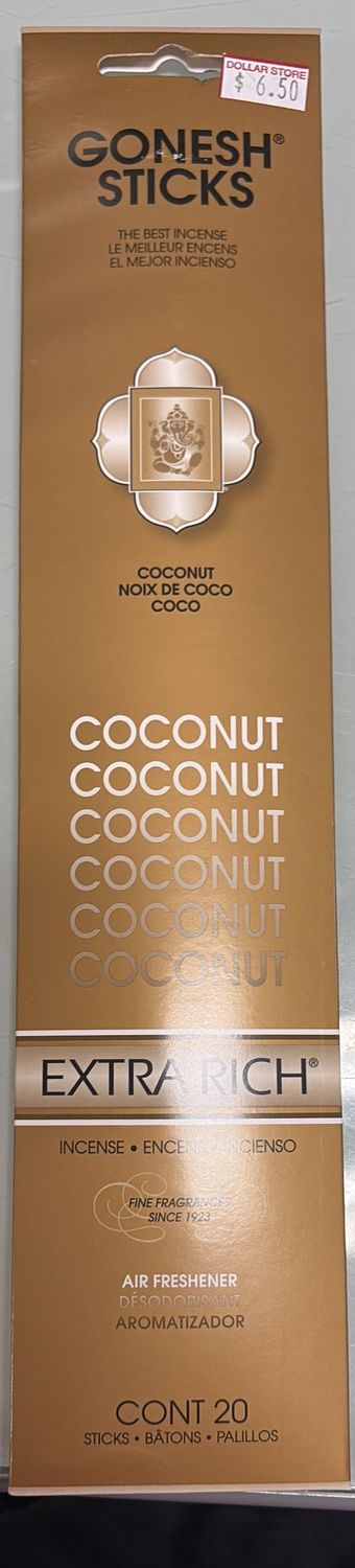 Gonesh sticks coconut 20 cont