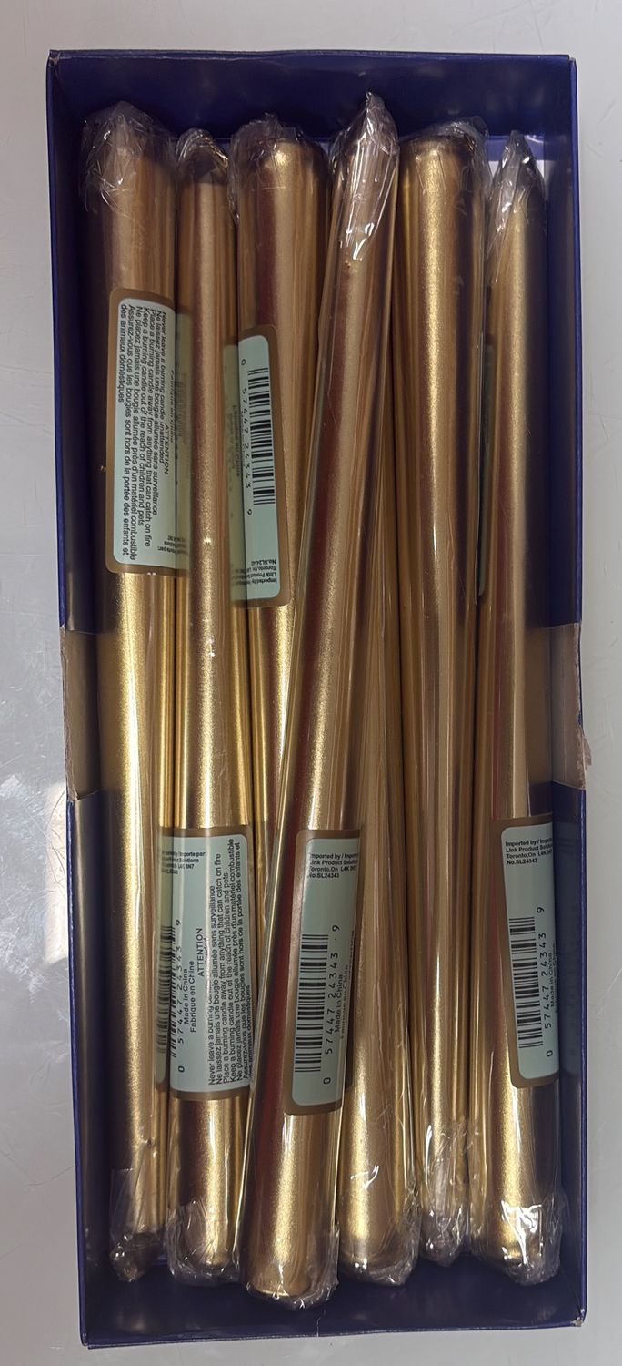10 Tapered candles gold