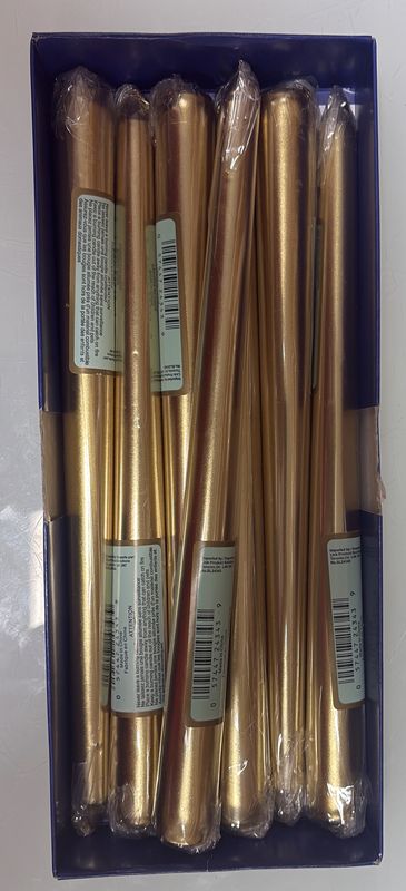 10 Tapered candles gold
