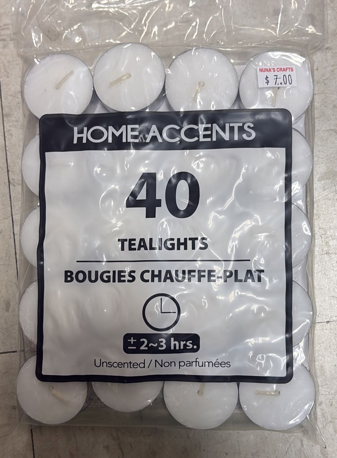 Home accents 40 tealights pack