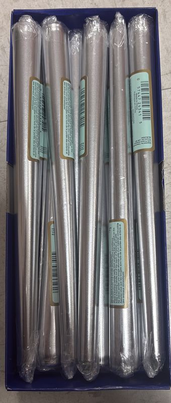 10 tapered candles silver