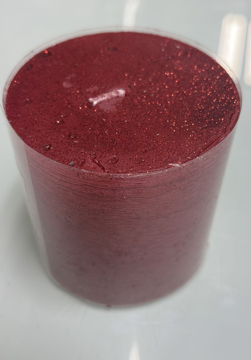Red glitter candle