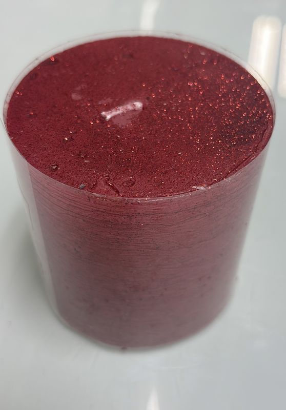 Red glitter candle