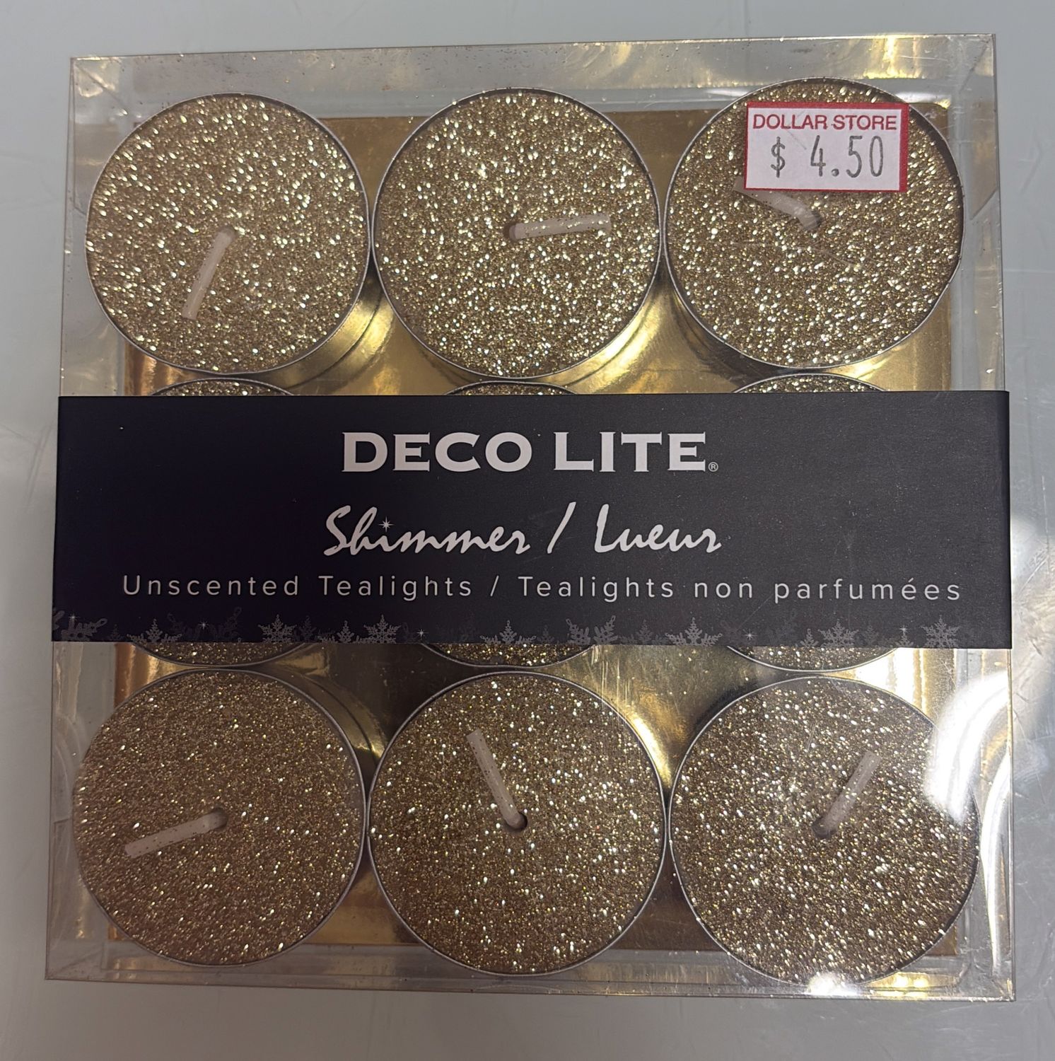 Gold unscented tealights 9 in pack