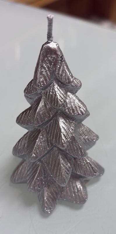 Xmas 9.5*6cm silver candle