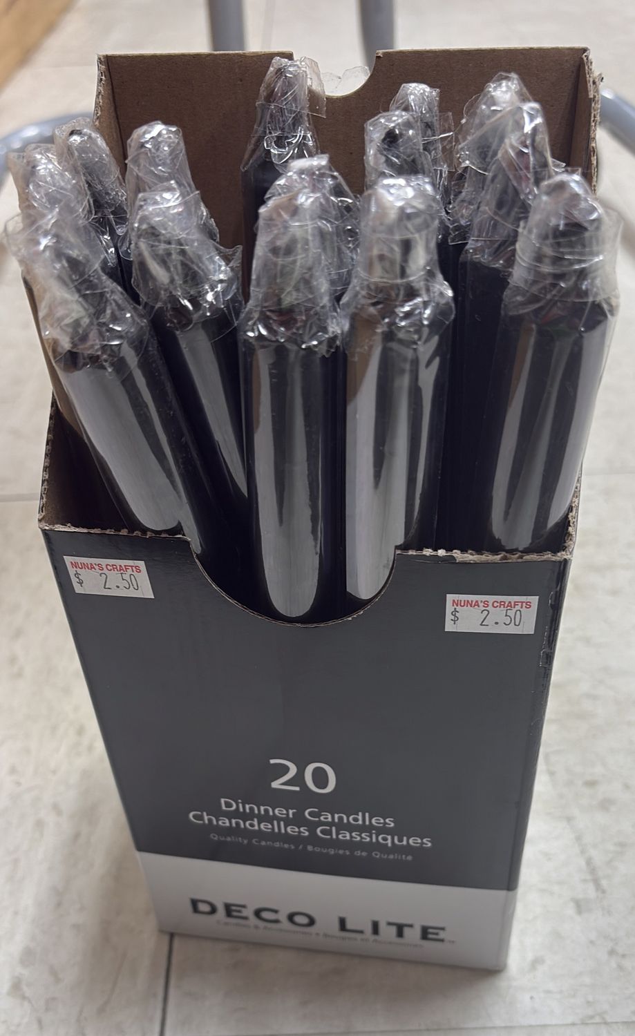 20 dinner candles deco lite ( Black )