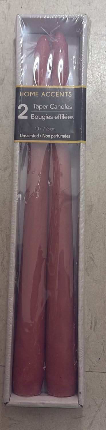 Home accent 2 taper candles 25cm