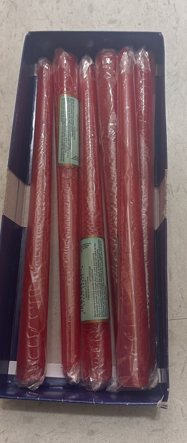 10.5in Red Tapered Candle