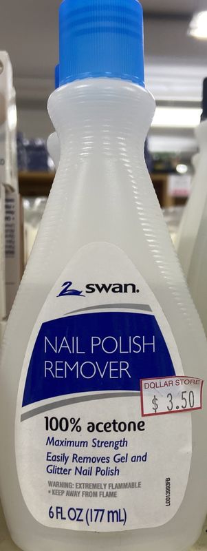 Swan: 100 Acetone 6oz Nail Polish Remover