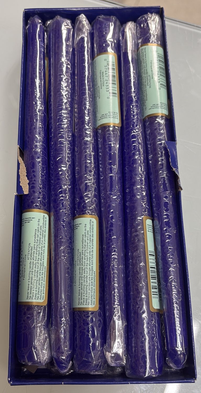 10.5in Purple Tapered Candle