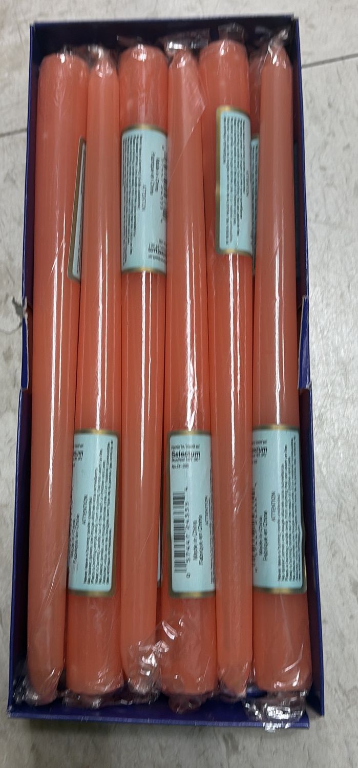 10.5in Orange Tapered Candle