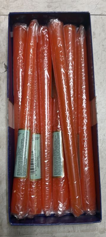 1 x 10.5in Orange Tapered Candle