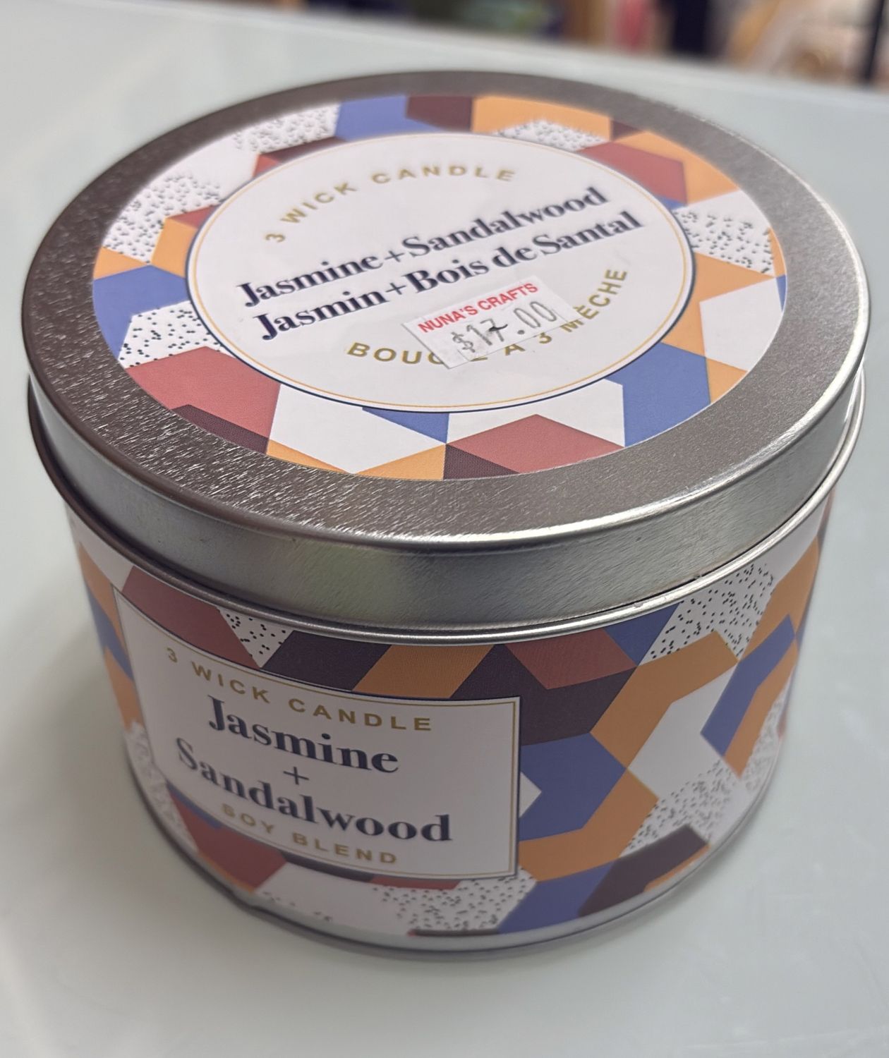 Jasmine + sandlawood 3 wick candle