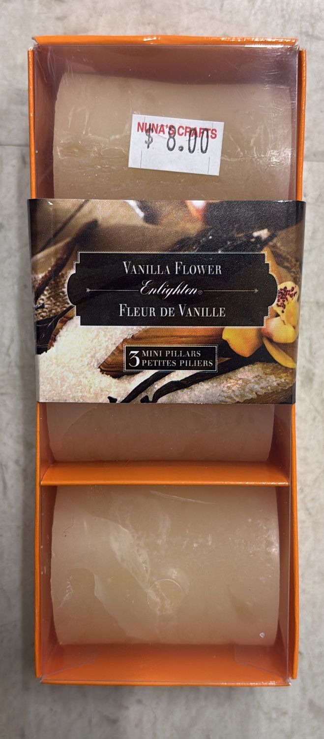 Vanilla flower enlighten 3 mini pillars