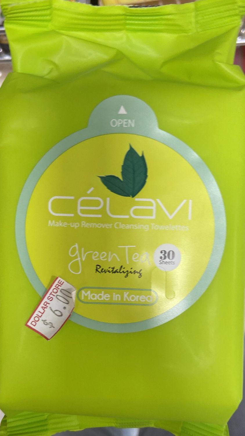 Célavi: Green Tea Makeup Removing Cleaning Wipes