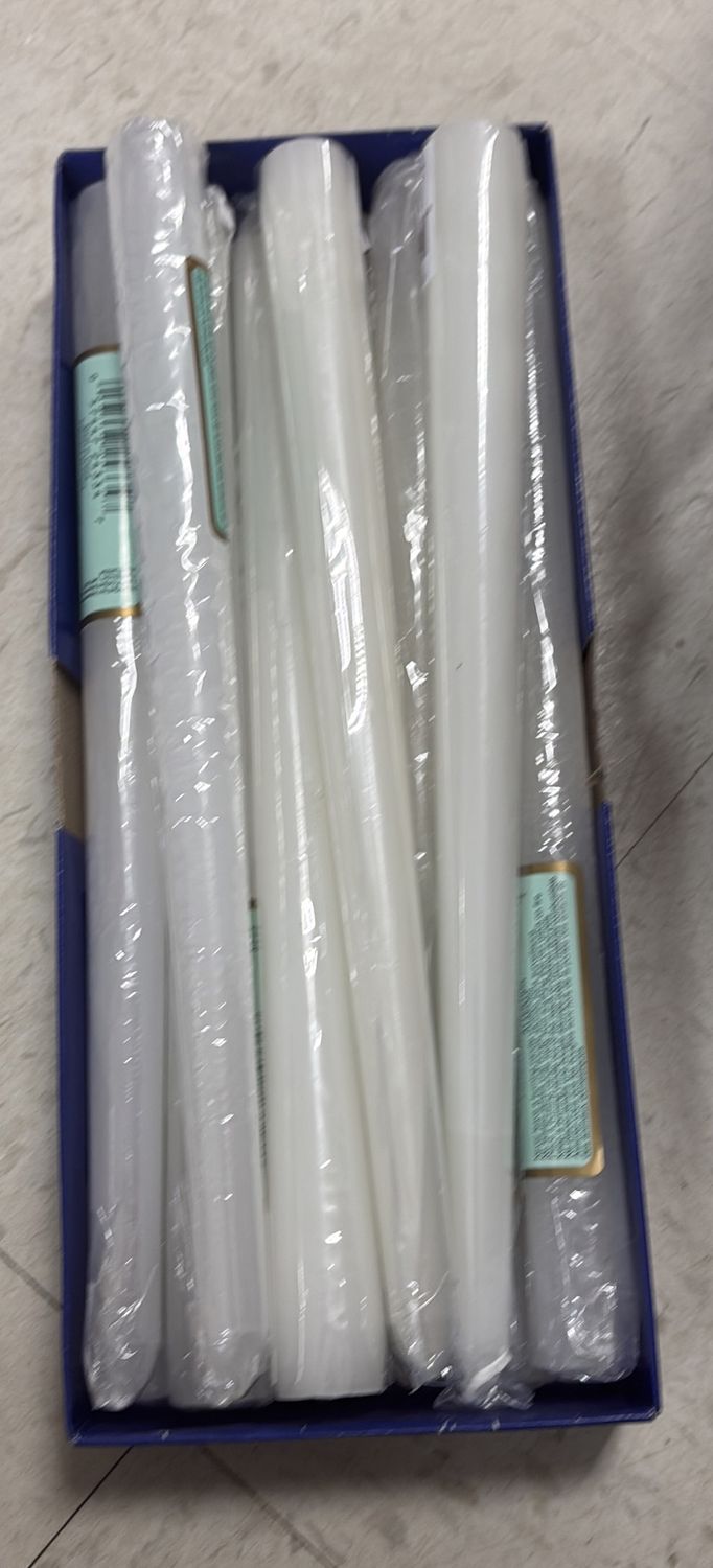 10.5in White Tapered Candle