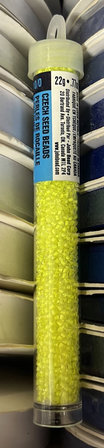 10/0 Czech Seed Beads ( 63210010-108 Crystal C/L Neon Yellow)