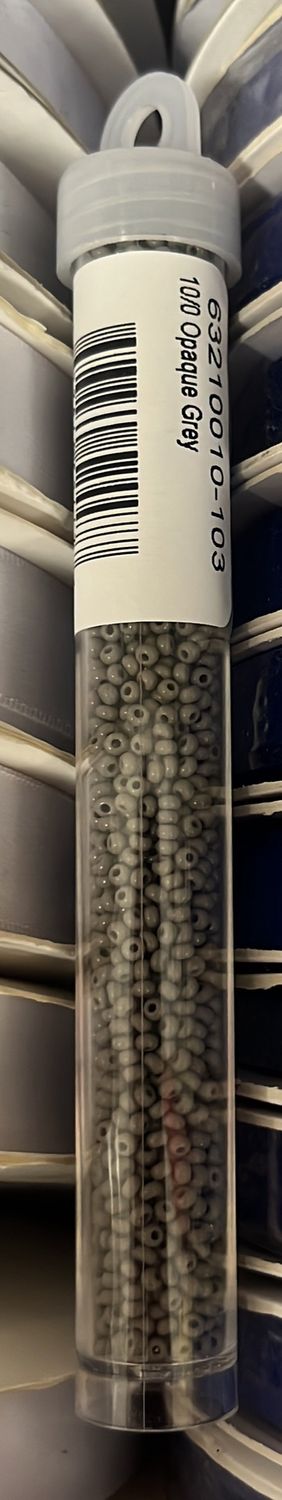 10/0 Czech Seed Beads ( 63210010-103 Opaque Grey)