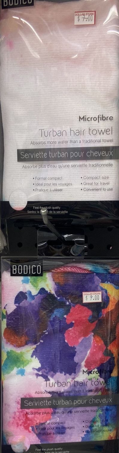 BODICO: Asst. Style Microfibre Turban Hair Towel