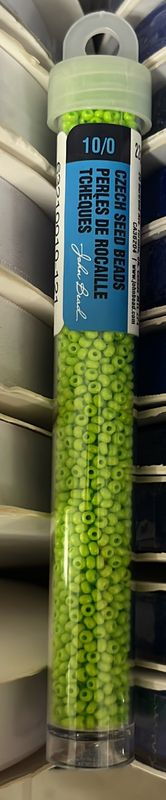 10/0 Czech Seed Beads ( 63210010-121 Terra Intensive Light Green) 