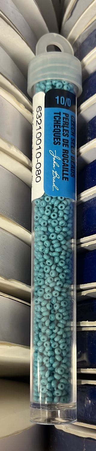 10/0 Czech Seed Beads ( 63210010-080 Opaque Turquoise Blue)