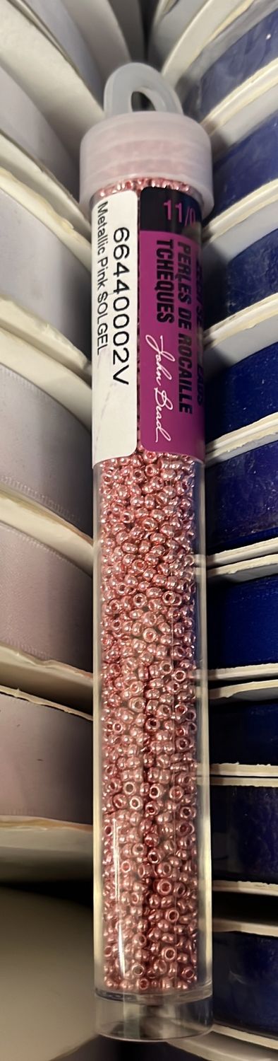 11/0 Czech Seed Beads (66440002V Metallic Pink Solgel)