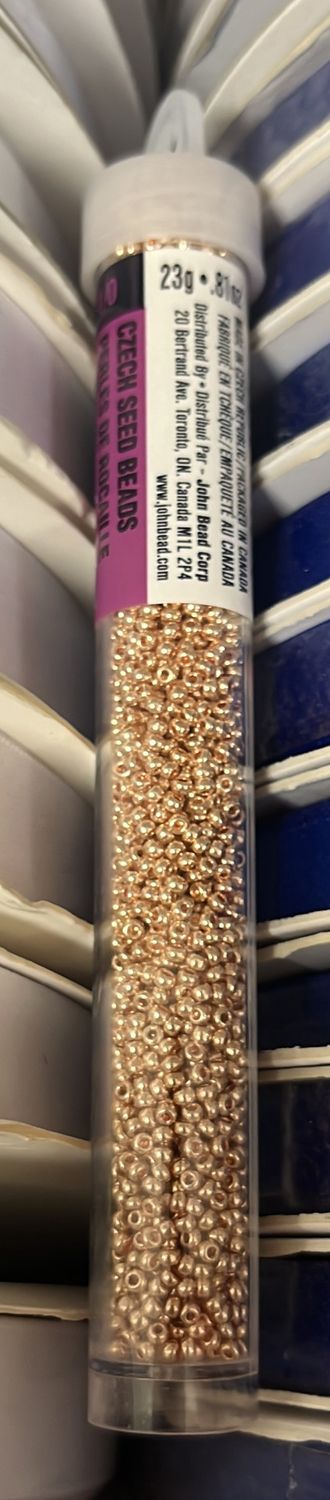 11/0 Czech Seed Beads (6644001V Metallic Dark Gold Solgel)