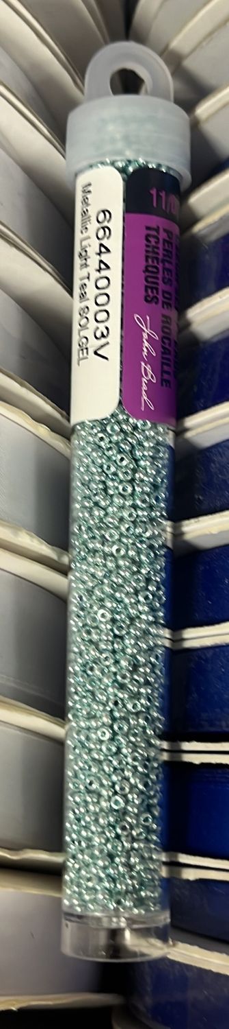 11/0 Czech Seed Beads (66440003V Metallic Light Teal Solgel)
