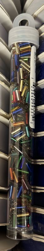 Czech Seed Beads (63210030-004 Vial#3 Bugle Silverline Multi)