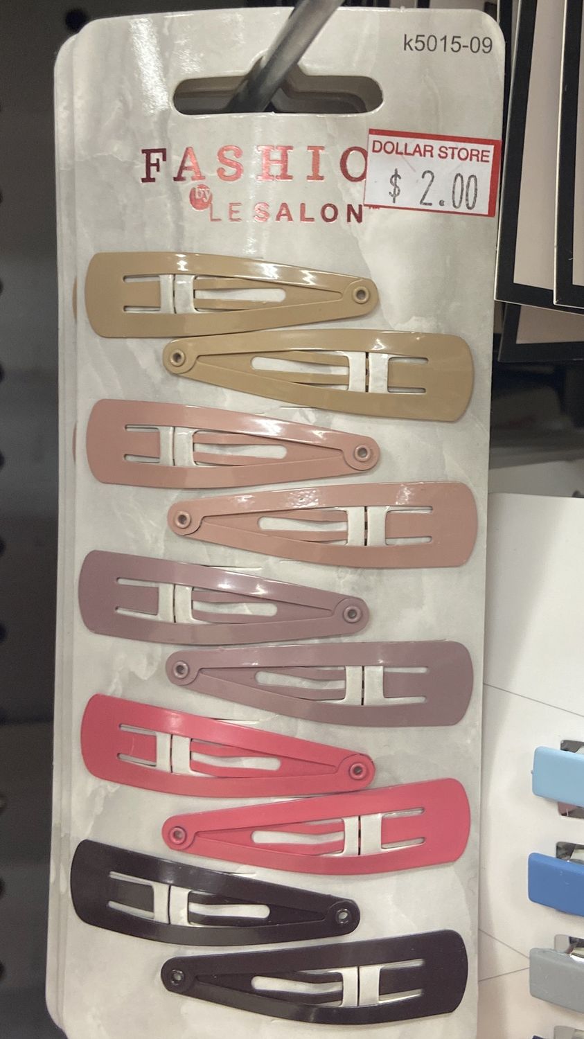 LeSalon: 10pc Asst. Color Snap Clips