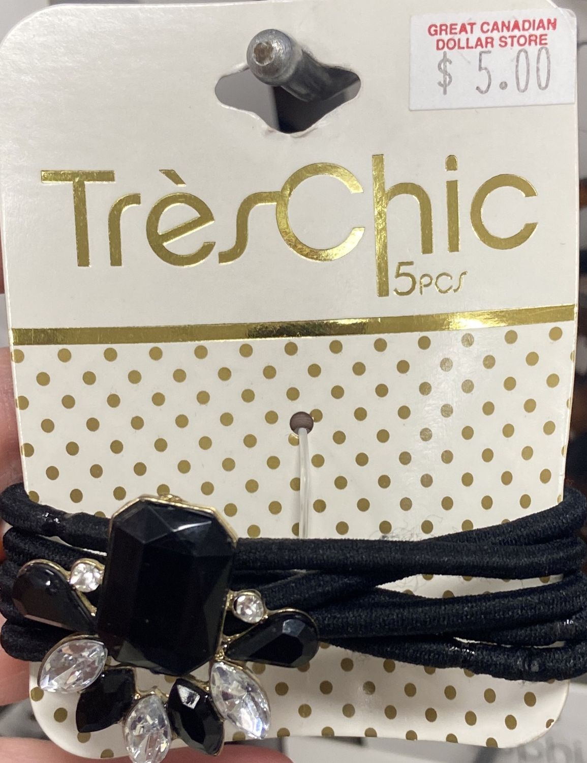 Eyecandy: 1pc Black Hair Buckle with Crystal Charm