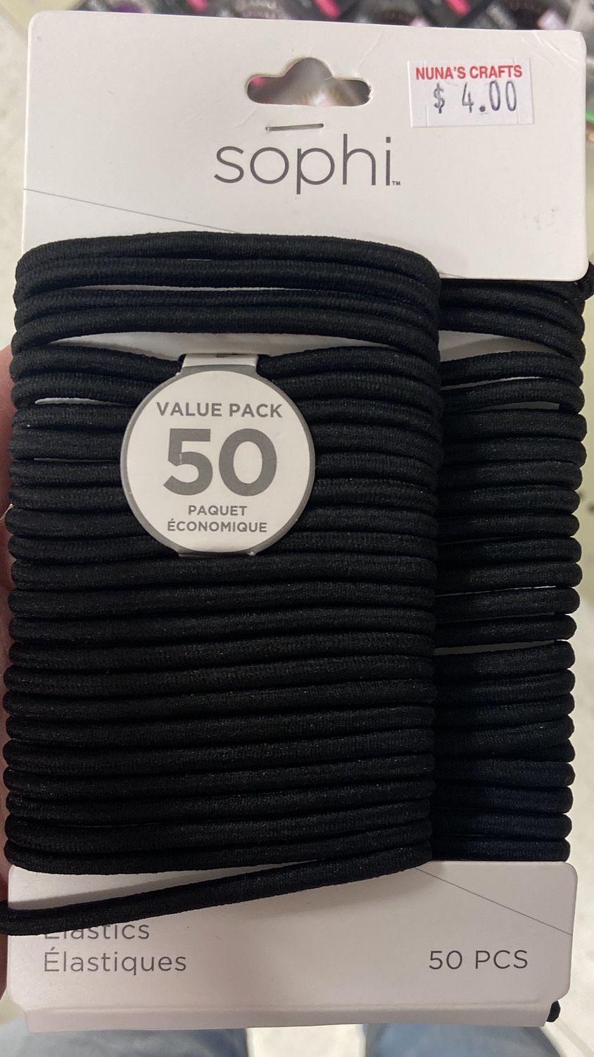 Sophi: 50pcs Black Hair Elastics