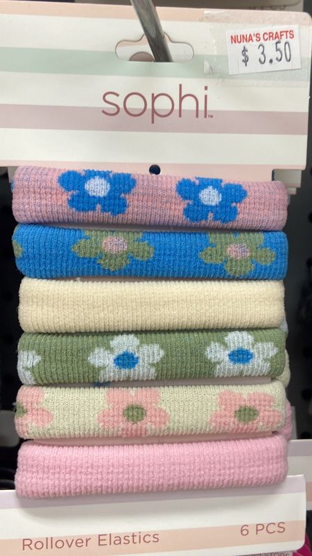 Sophi: 6pc Floral Print Rollover Elastics