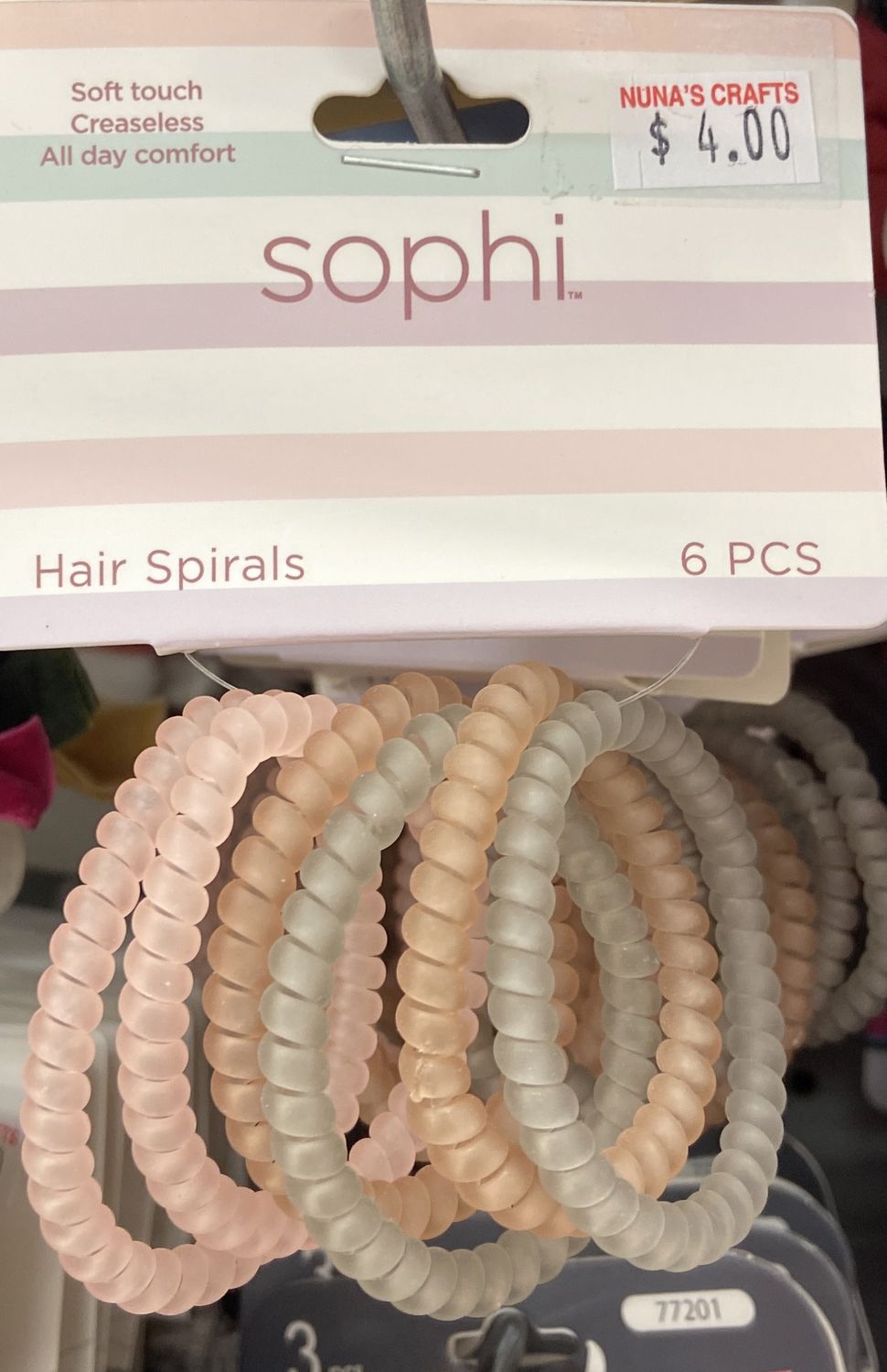 Sophi: 6pc Asst. Color Soft Touch Hair Spirals