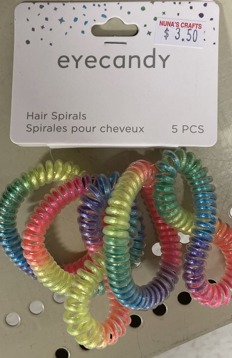 Eyecandy: 5pc Tainbow Hair Spirals