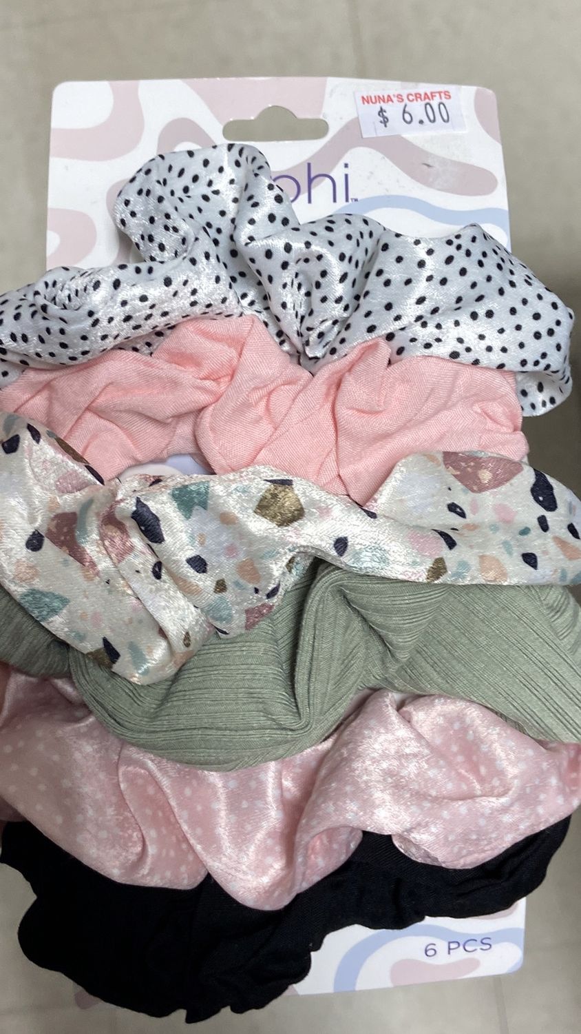 Sophi: 6pc Asst. Color/Print Scrunchies